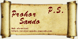 Prohor Sando vizit kartica